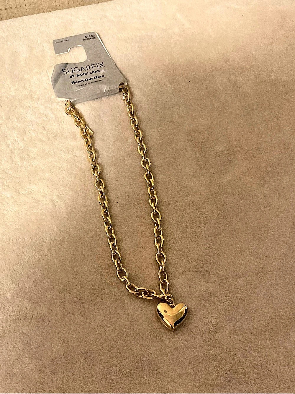 Sugarfix by BaubleBar Heart Out Here Gold Heart Pendant Necklace NWT